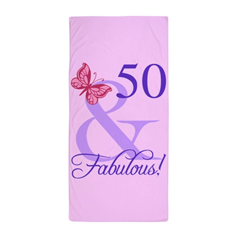 Hair Towel Fabulous 50Th Birthday Beach Towel Sand Free Bath Sheets Anti Frizz Towels For Bath Children Women 80X130Cm
