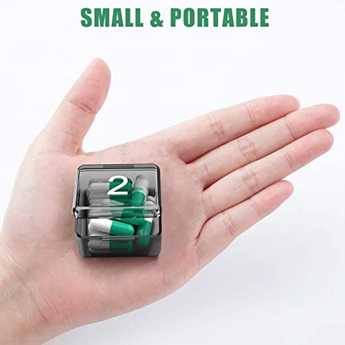 Image of Monthly Pill Organizer Once a Day - 30 Day Pill Organizer Box - Squeeze to Open - Large Compartments Portable Case for Travel, Month Pill Cases Medicine Organizer for Vitamin (Black)