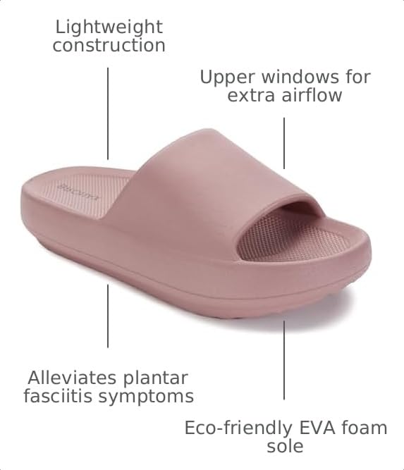 Image of BRONAX Arch Support Slides for Women and Men Y180 | EVA Cushioned Thick Sole, Pain Relief Sandals, Open Toe, Ideal for Shower, Beach & Everyday Wear