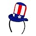 Boland 00240 - Haarreif Aunt Sam, Tiara mit Mini-Hut, USA, Stars and Stripes, Kopfschmuck, Accessoire, Kostüm, Karneval, Mottoparty