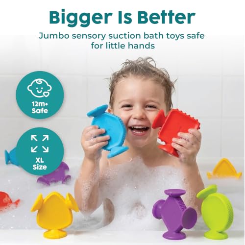 Image of BUNMO Bath Toys for Toddlers - Connect, Build, Create - Suction Bathtub Toys - Hours of Fun & Creativity - Fine Motor Skills - Stimulating Sensory Toys - Babies Ages 1+ 2, 3 - Extra Large 10 Pack