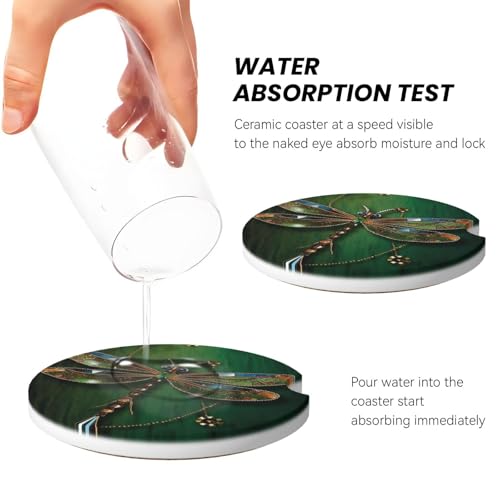2 posavasos de cerámica para portavasos de auto blanco miniatura 4