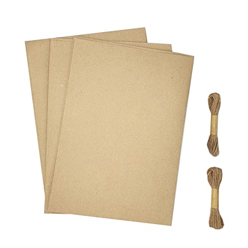 ARKRAFT Carta da Regalo 128 x 88 cm 3 fogli carta kraft 80g include spago da 10M (Kraft 3)