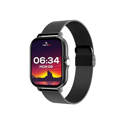 Image of Nervfit Astra GT Smart Watch for Men & Women | 1.69 inch HD Display, BT Calling, Fitness Tracker, Heart Rate & BP Monitor, Music & Camera Control, Trendy Straps (Astra Black)