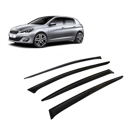 CarJoy Déflecteurs d'air Déflecteurs de pluie Déflecteurs pour vitres latérales Compatibles avec Peugeot 308 II T9 2013-2017 Berline Protection contre la...