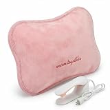 Bouillotte Électrique Rechargeable 68°C avec Contrôle de Température, Coussin Chauffant pour Dos, Lombaires et Ventre, Chauffage Rapide 7-12 min, Soulage Douleurs Musculaires et Menstruelles, 25x18 cm