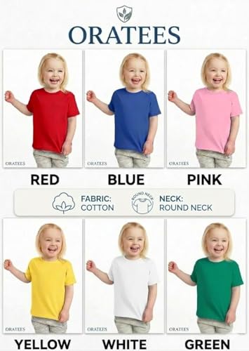 Image of Kids Premium Pure Cotton biowash t-Shirt | Super Soft Anti-Pilling & Breathable Kids Wear Round Neck Half Sleeves Multi-Color Soft Summer Tees for Girls Pack of 1
