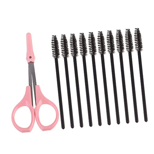 SOESFOUFU Essential Makeup Tools 11pc Eyelash Scissors Set Eyelash Spiral for Lash Separation