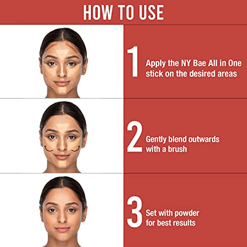 Image of NY Bae All In One Stick - Foundation Concealer Contour Color Corrector Stick | Flawless Texture, Natural Finish | For Hiding Dark Spots on Dark Skin - Shady in Chinatown - Orange Corrector 10