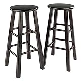 Winsome Element 2-Piece Counter Stool Set, Classic Backless Bar Chairs for Kitchen & Dining Room Seating, Timeless Essential Furniture for Home, Dorm, Apartments