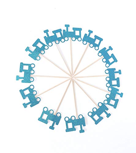 Train Cupcake Toppers 12 Pcs. Choo Choo Cake Picks Birthday Decoration Party Supplies, Polar Express Baby Shower Themed Celebration #TOP1