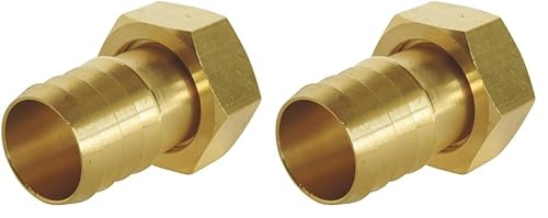 SOMATHERM FOR YOU, Raccord cannelé droit 1/2 avec écrou tournant pour tuyau d'arrosage Ø15mm - Corps en laiton durable, facile à connecter, idéal pour l'extérieur (Lot de 2)