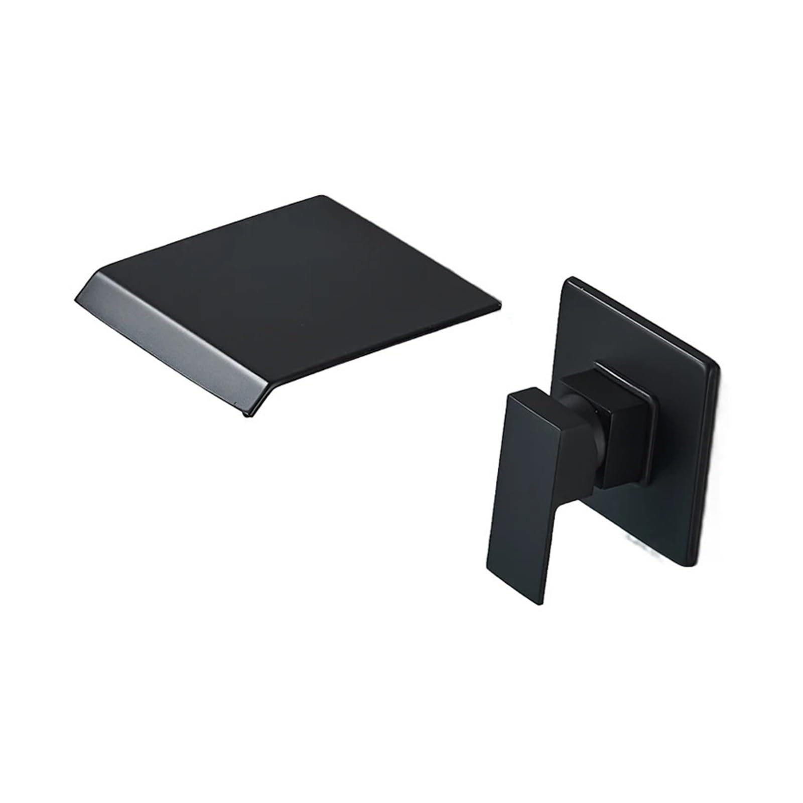 Robinet de lavabo mural noir mat cascade mitigeur encastré pour salle de bains
