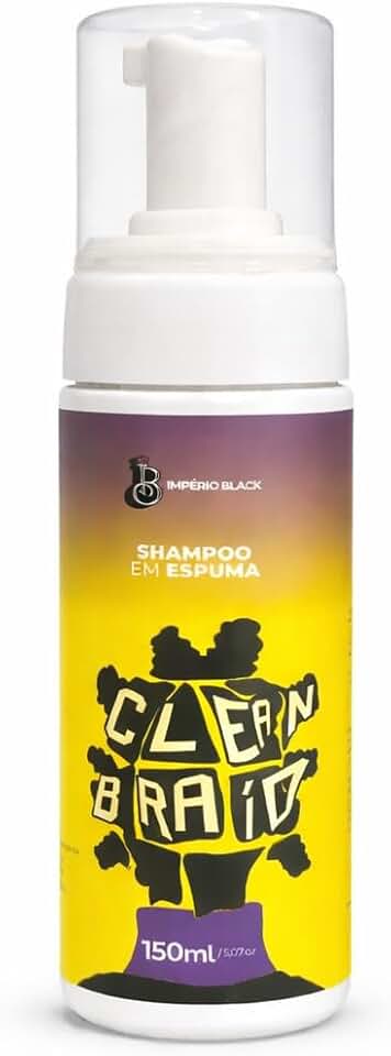 Clean Braids - Primeiro Shampoo Espuma do Brasil para Tranças, Dreads e afros | Limpeza Profunda do Couro Cabeludo sem Diluir em água| Babosa, Aloe Vera e Aminoácidos |Anti Frizz, Brilho e Mega Frescor | Império Black