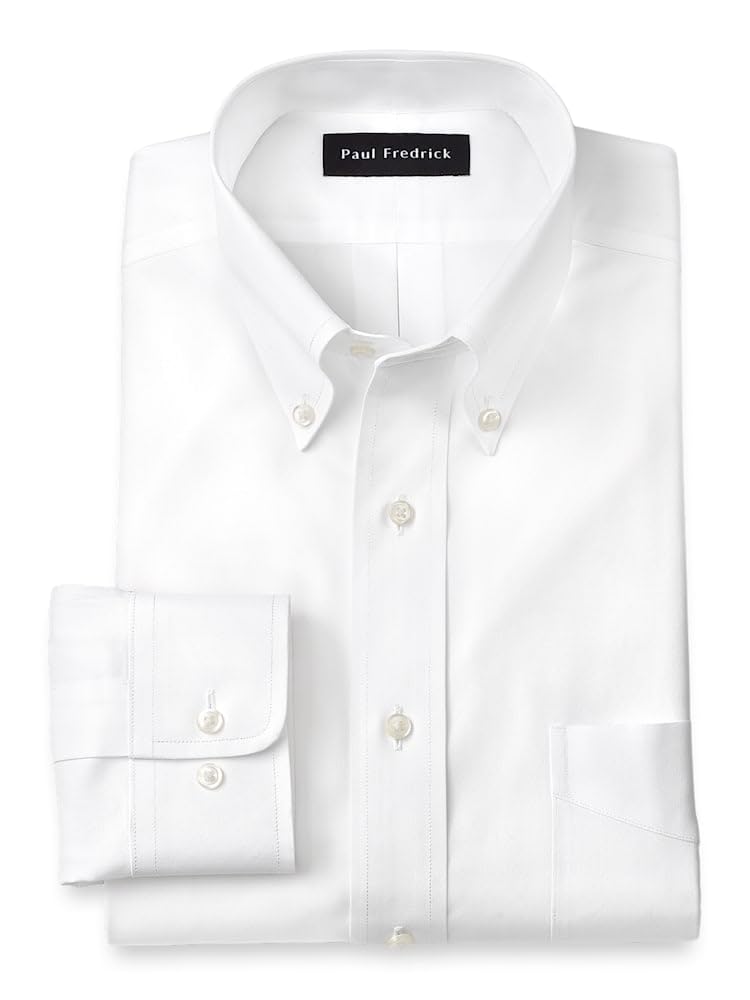 Men's Tailored Fit Cotton Non-Iron Pinpoint Cotton Dress Shirt