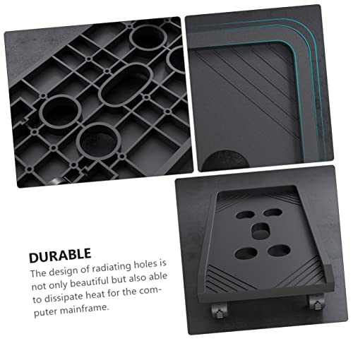 Soporte móvil para CPU KICHOUSE con ruedas bloqueables, ajustable para torre de computadora universal, diseño para ahorro de espacio en oficina o casa miniatura 2