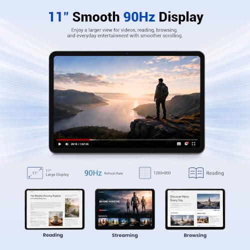 Image of Tablet 11 inch, Android 16 Tablet with Keyboard, Black