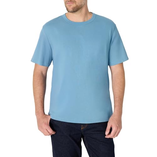 Amazon Essentials Camiseta de algodón Pesado de Ajuste Holgado para Hombre, Color Azul Polvoriento, Talla M