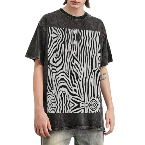T-shirt imprimé zèbre ample idéal pour le streetwear décontracté