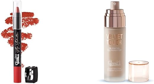 Glam 21 Lip Seduction Non- Transfer Crayon Lipstick|Spring Brick-26 (Semi-Matte) Velvet Touch Oil Control Silk Foundation|...