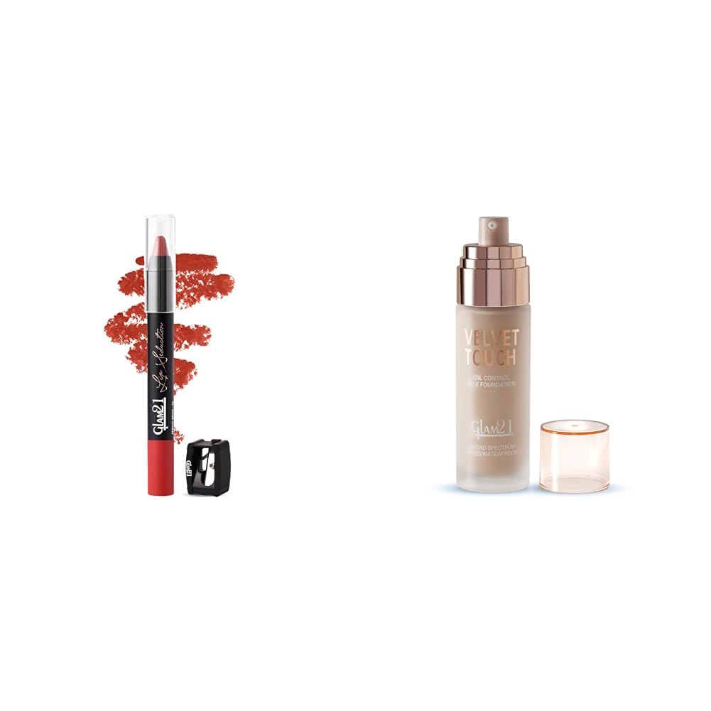 Glam 21 Lip Seduction Non- Transfer Crayon Lipstick|Spring Brick-26 (Semi-Matte) Velvet Touch Oil Control Silk Foundation|... - Review, Price and Buying Guide
