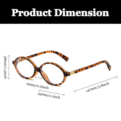 LJCZKA Oval Blue Light Glasses for Women Men Computer Glasses Oval Frame Anti Eyes Strain Headache Unisex for Reading Texting Gaming - Image 3