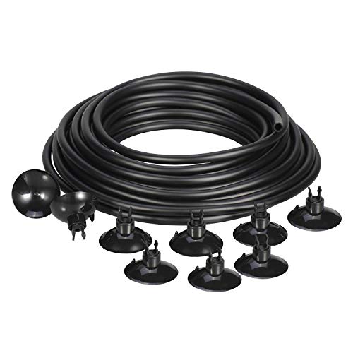 Aquarium Air Tubing 3/16 Inch，26 feet Flexible Aquarium Tubing/Hose with 9 pcs Suction