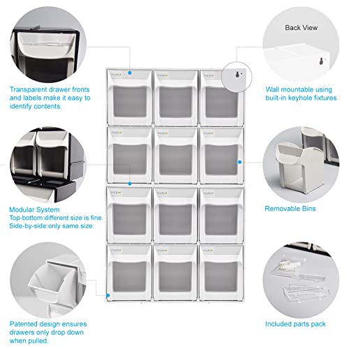 Livinbox Plastic Tilt Out Bins Sewing Storage For Arts, Craft Sewing Supplies, Coffee Pod Holder, Tea Bags Storage, Dental Tip Out Bin Cabinets, White, Fo-306-Wt #TOP7