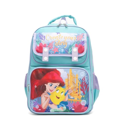 Ruz - The Little Mermiad Ariel Large School backpack with Padded Back and Adjustable Straps, Blue, A28235