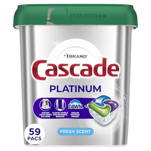 Comparison: Best Detergent For Samsung Dishwasher 10 Cascade Platinum Dishwasher Pods, Dishwasher Detergent, Dish Detergent Soap, Fresh, 59 Count