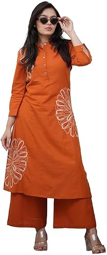 ANNI Designer Kurta Sets for Women Cotton Blend | Kurta Palazzo Set for Women | 2 Piece Kurti for Girls | Embroidered Ethn...