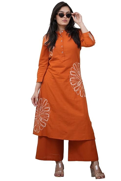 ANNI Designer Kurta Sets for Women Cotton Blend | Kurta Palazzo Set for Women | 2 Piece Kurti for Girls | Embroidered Ethn... - Review, Price and Buying Guide