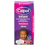 Calpol Infant Oral Suspension (1 x 100ml), Sugar-Free Strawberry Flavour Paracetamol for Kids, Relieves Pain and Fever, Baby Medicine Syringe, Soothed Symptoms After 1 Dose, Gentle on Tummies