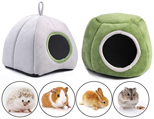Yesland 2 Pack Guinea Pig Bed - Washable Guinea Pig Hideout Cozy Small Animal Bed Cage Accessories cover