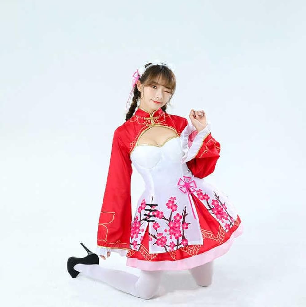 チャイナドレス　コスプレ衣装 チャイナ服 中華風　ハロウィン　和風　パニエ付 チャイナドレス チャイナ服 コスプレ ハロウィン パーティ