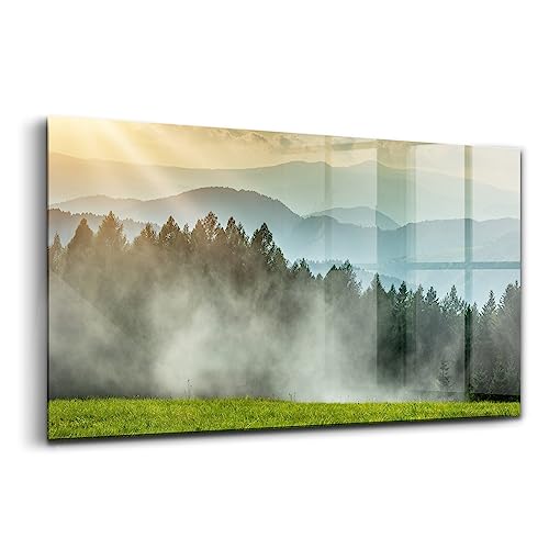 Verre d'art coloré haut de gamme paysage Beskidy de 120x60cm