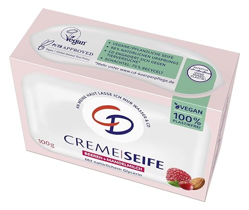 CD CREME SEIFE | BEEREN & MANDELMILCH | vegan & ohne Mikroplastik | 100g