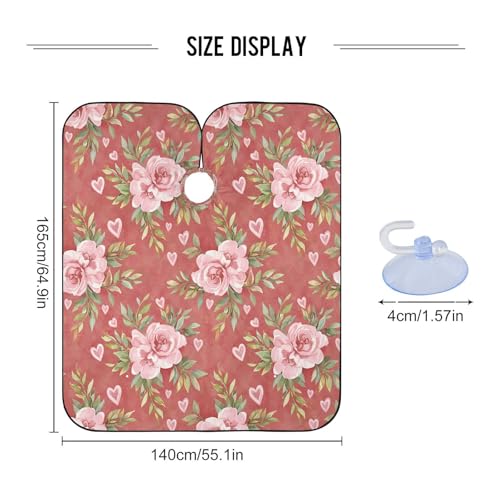 Capa de corte de pelo delicadas flores impermeable profesional para barbero con cierre ajustable de broche para estilismo y peluquería miniatura 3