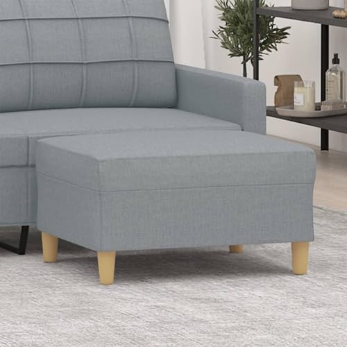 Iiaky Reposapiés de Tela Gris Claro 70x55x41 cm Reposapies Salon Reposa Pies para Sofa Taburete PequeñO