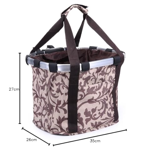 (Coffee) - Pet Dog Bicycle Carrier Bike Basket Bag- Foldable Detachable Pet Dog Travel Bicycle Baske