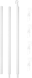 35 Inch Long Blind Wand Replacement with 5 Hook, 1 Pcs White Blind Sticks to Open Blinds, Vertical Blind Rod Replacement Parts, Curtain Opener Stick, Plastic Blind Tilt Wand for Window Shades
