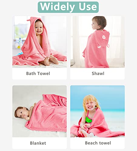 Tdiapers Hooded Towel For Kids, Bath Towel For Girls Boys, Toddlers Beach Towel With Hood Highly Absorbent Coral Fleece Bathrobe #TOP3