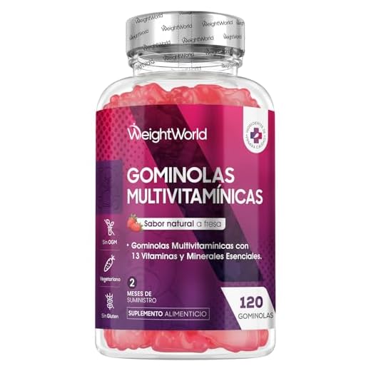 Gominolas Multivitaminas y Minerales, 120 Gummies (Sabor Fresa) - 13 Vitaminas y Minerales como Vitamina D3, C, B6, B12, E, Biotina, Zinc y Ácido Fólico, para 2 meses, Sin Gluten