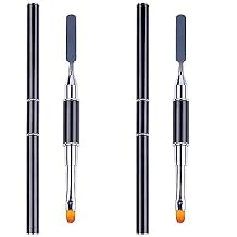 Aliotech 2 Pack of Polygel Brush and Picker Dual-Fended 2 IN 1 Design Stainless Steel Nail Brush Polygel Slice Tool لفن الأظافر أكريليك تمديد الأظافر جل البناء السريع من Aliotech