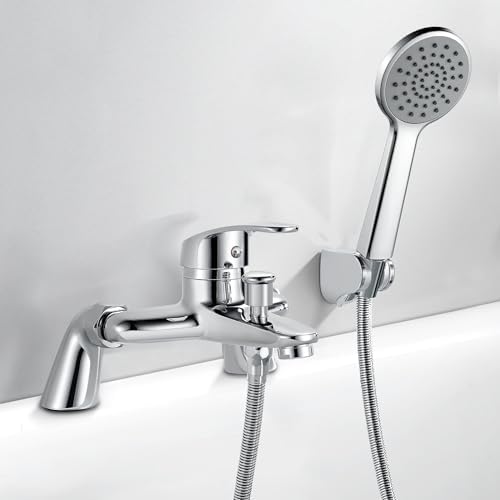 Rehomthy Bath Mixer Taps with Shower, Bath Tap with Shower Head and Hose, Modern Round Monobloc ...