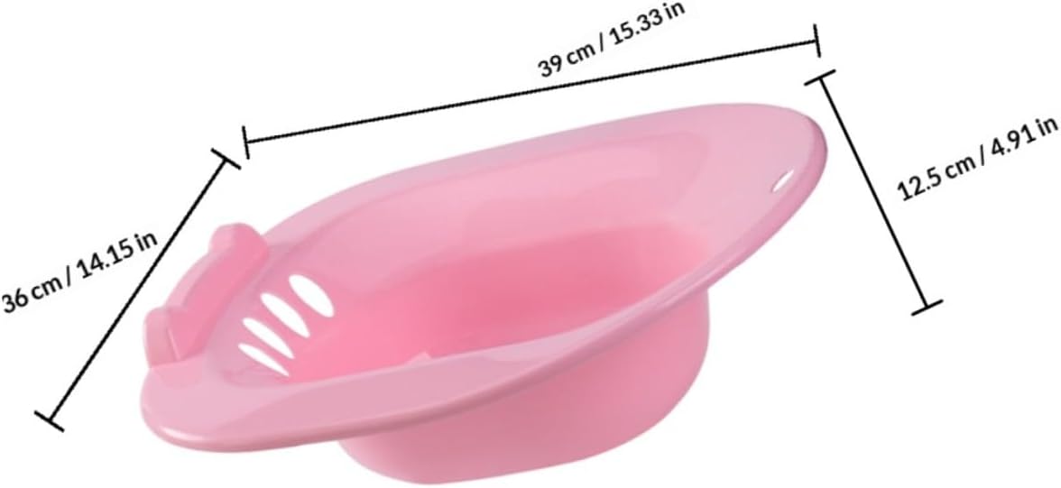 NOLITOY Sitz Bath Toilet Seat Basin for Postpartum Care Hip Bath Basin with Deep Bowl Pink for Pregnant Women and Postoperative Hygiene