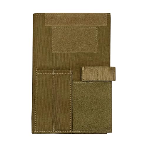 Couverture de livre militaire tactique 14 x 20 cm marron avec porte-stylo intégré