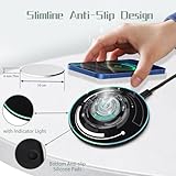 HIHOBDAY Wireless Charger With Indicator Light,Qi-Certified 15W Max Fast Wireless Charging Pad with USB-C Cable, Compatible with iPhone 16/15/14/13/12/XS AirPods Samsung HUAWEI Series And More(Black) - Image 2
