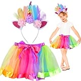 【Verschiedene Anlässe】Das Regenbogen-Einhorn-Kostüm für Mädchen, perfekt für Balletttanzen, Einhorn-Geburtstagsfeiern, Prinzessinnen-Teeparty-Kostüme, Einhorn-Partygeschenke, Fotoshootings, tägliche Kleidung, Rollenspiele, Rollenspiele, Halloween-Cosplay, Outdoor-Festival, Abschlussball , Schulaufführung, Disney-Besuch, Oster-, Weihnachts- und Halloween-Outfits usw.