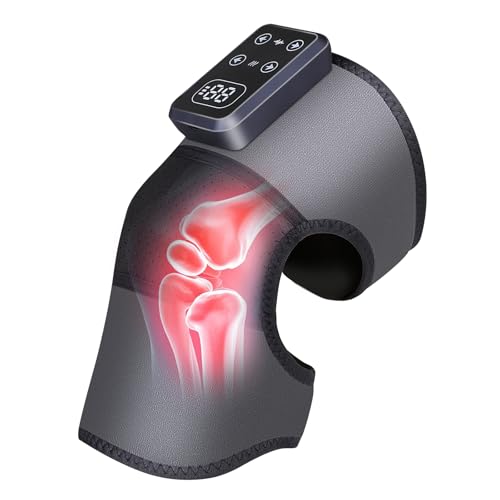 Knie-Massagegerät 3-in-1, kabellos mit Infrarot - Heizung (45-65°C, 5 Stufen), 3 Massagemodi, 3000mAh Akku, LCD - Touch & Auto - Abschaltung, für Knie, Ellbogen & Schultern